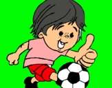 Dibujo Chico jugando a fútbol pintado por bertt