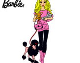 Dibujo Barbie con sus mascotas pintado por gitana