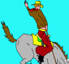 Dibujo Vaquero en caballo pintado por pablocS