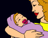 Dibujo Madre con su bebe II pintado por karenzita