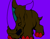 Dibujo Rinoceronte II pintado por cicla