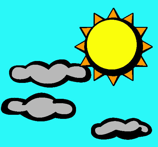 Dibujo Sol y nubes 2 pintado por valenanzui