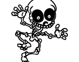 Dibujo Esqueleto contento 2 pintado por locay