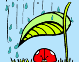 Dibujo Mariquita protegida de la lluvia pintado por LIMDANAA