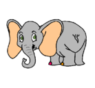 Dibujo Elefante pequeño pintado por abril4uit