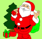 Dibujo Santa Claus y un árbol de navidad pintado por edu2002mxemf