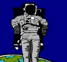 Dibujo Astronauta pintado por meta