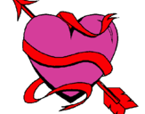 Dibujo Corazón con flecha pintado por didian
