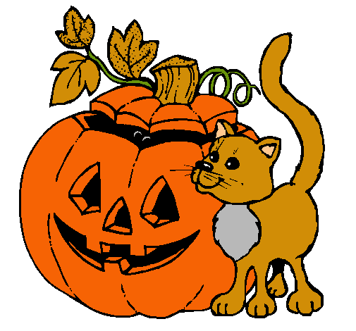 Calabaza y gato