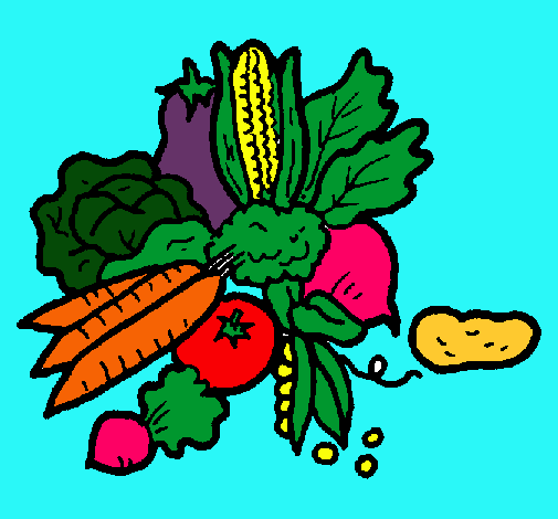 Dibujo verduras pintado por geri