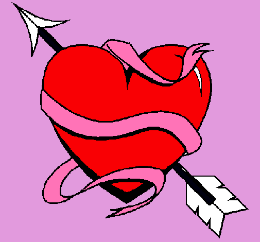 Dibujo Corazón con flecha pintado por emixD