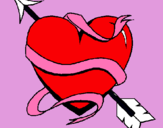 Dibujo Corazón con flecha pintado por emixD