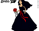 Dibujo Barbie vestida de novia pintado por MCR_Lindsey