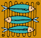 Dibujo Pescado a la brasa pintado por Corazoon