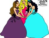 Dibujo Barbie y sus amigas princesas pintado por crystyna