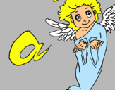 Dibujo Ángel pintado por santini