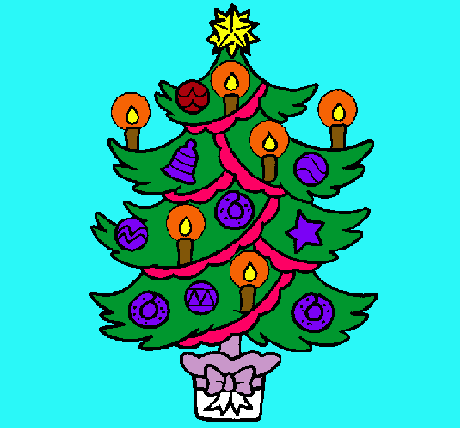 Árbol de navidad con velas