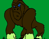 Dibujo Gorila pintado por gorilita