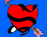 Dibujo Corazón con flecha pintado por cvj4502