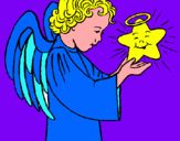 Dibujo Ángel y estrella pintado por ilumina