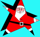 Dibujo Papa Noel en forma de estrella pintado por yeicbbc