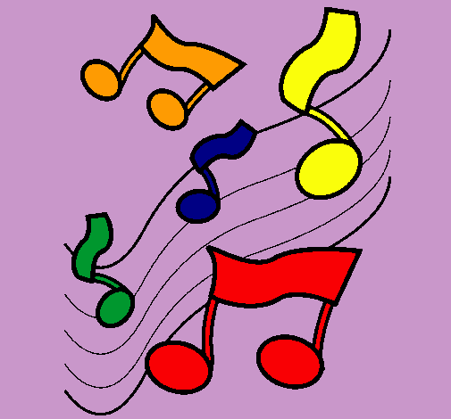 Dibujo Notas en la escala musical pintado por Adelpho