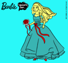 Dibujo Barbie vestida de novia pintado por liana