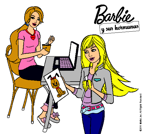 Barbie y su hermana merendando