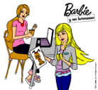 Dibujo Barbie y su hermana merendando pintado por hgggg