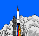 Dibujo Lanzamiento cohete pintado por feaga