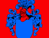 Dibujo Escudo de armas y casco pintado por maxcata