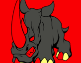 Dibujo Rinoceronte II pintado por sangre
