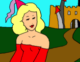 Dibujo Princesa y castillo pintado por jannet