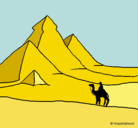 Dibujo Paisaje con pirámides pintado por lidetoma