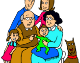 Dibujo Familia pintado por narda