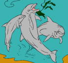 Dibujo Delfines jugando pintado por brysrael