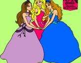 Dibujo Barbie y sus amigas princesas pintado por nana_sween