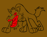 Dibujo Lobo 2 pintado por gitano