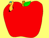 Dibujo Gusano en la fruta pintado por PIPILEO16