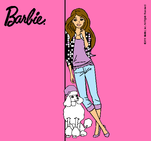 Barbie con cazadora de cuadros