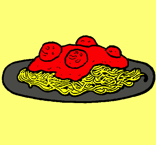 Dibujo Espaguetis con carne pintado por BarBaRita0