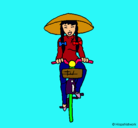 Dibujo China en bicicleta pintado por jtgr