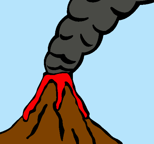 Dibujo Volcán pintado por JCRR