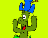 Dibujo Cactus con sombrero pintado por assssaass