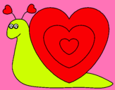 Dibujo Caracol corazón pintado por melitanie