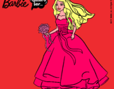 Dibujo Barbie vestida de novia pintado por informatica