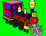 Dibujo Tren pintado por poyo