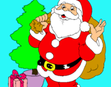 Dibujo Santa Claus y un árbol de navidad pintado por Frsukiiiiiii