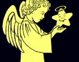 Dibujo Ángel y estrella pintado por nara1