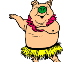 Dibujo Cerdo hawaiano pintado por DogChow